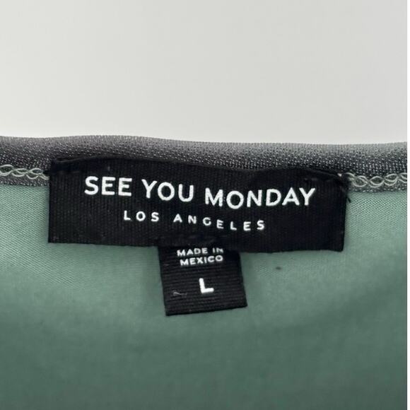 See You Monday Green Ombre Multicolored Maxi Dress Size L - Picture 4 of 5